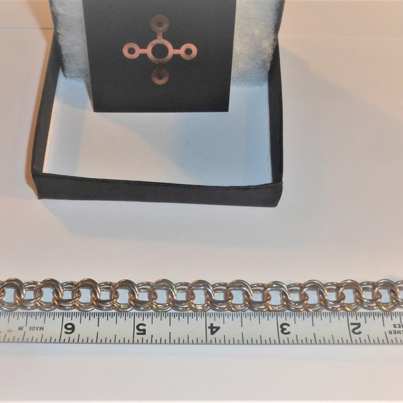 GOLD Fill BRACELET Handcrafted 4 Tomme Copper Woman's Vintage Link Bracelet - Picture 10 of 12